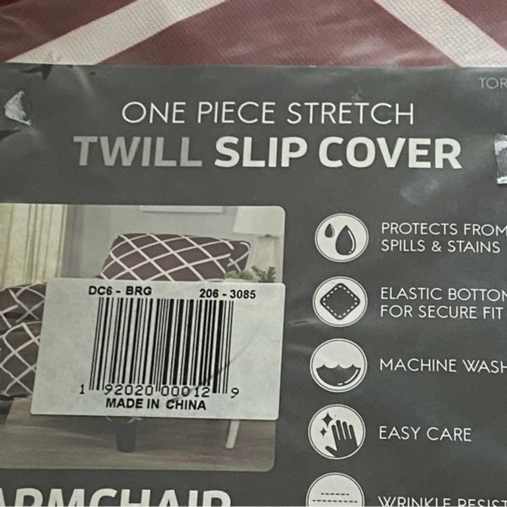 Twill Slip Cover Armchair 43” Wide One Piece Stretch Fits Most‎ Armchairs NWT
